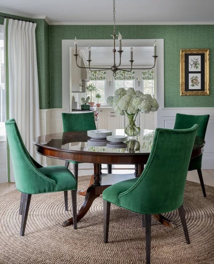 Green dining room design ideas