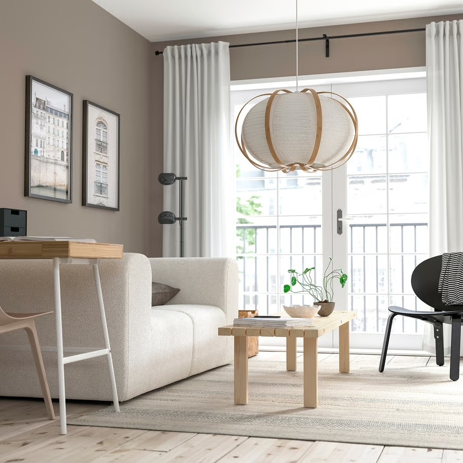 Affordable IKEA pendant lampshade in the living room