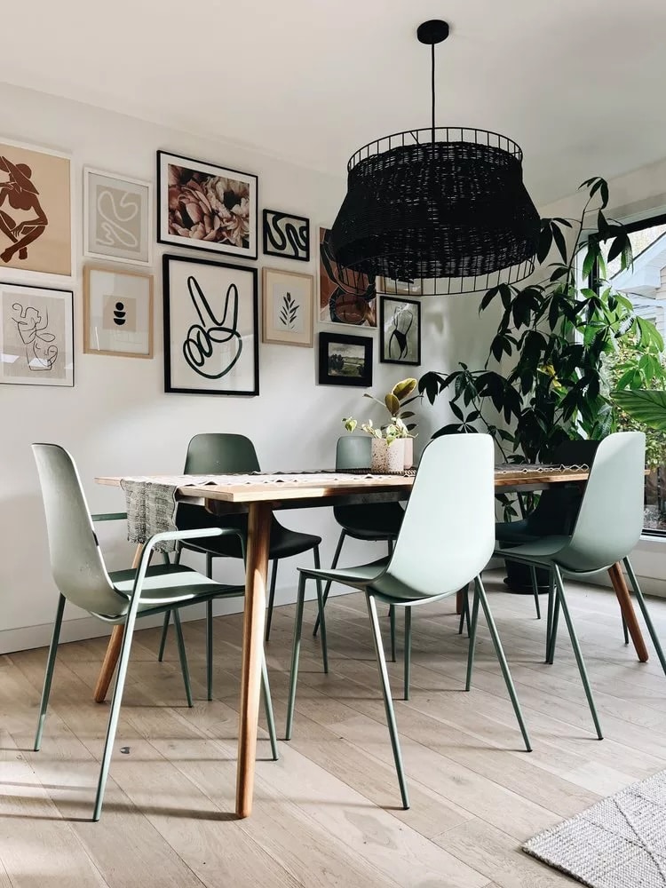 Gallery wall in the dining room for dining room design ideas