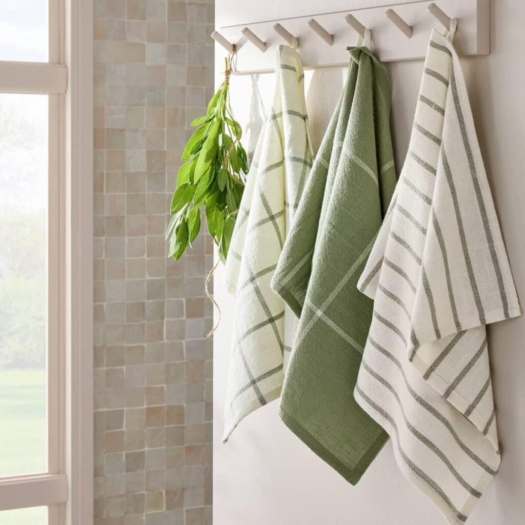 Kitchen towels hanging on the wall from the Target Home Finds guide.