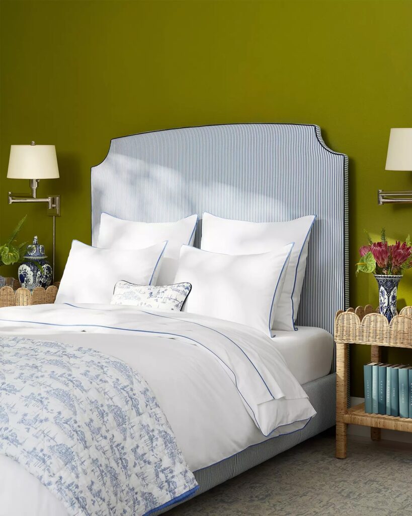 Bedroom showing negative space interior design from Serena and Lily