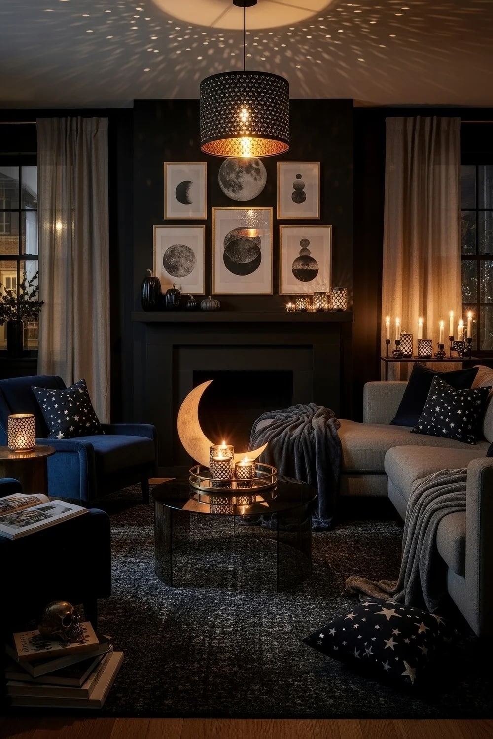 Halloween decor ideas layered lighting sets the mood