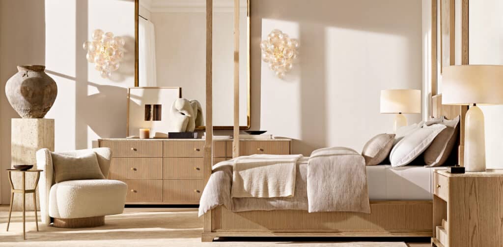 Bedroom with bedside lamps placed within easy reach for functional nighttime use.